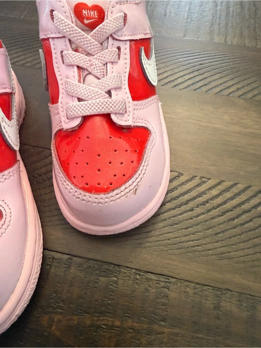 Nike Kids Pink and Red Nike Dunk Low